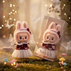 Charming Bunny Doll with Dress - Pink and White